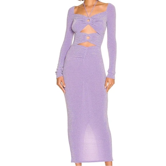 Ronny Kobo Purple Midi Dress - Picture 1 of 6